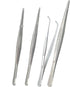 4Pcs 304 Stainless Steel Tweezers?6" 7" 8" 10" Tweezers with Precision Serrated Tips, Non-slip Multitool Tweezer for Jewelry Hobby Crafts Cooking ...