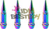 4PCs Neo Chrome Long Spike Tire Valve Stem Caps Metal Thread Wheel Tires TVC28...