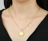 14K Gold Plated Engraved Coin Pendant Necklace for Women Christian Bible Verse Cross Necklace Prayer Faith Religious Jewelry Gifts...