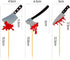 60Pcs Halloween Cupcake Toppers,Glitter Horror Blood Knife Cupcake Picks Killer Cake Decorations for Halloween Party Supplies,Blood Knife Style...