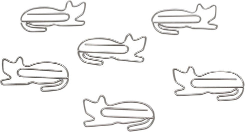 Animal Cat Shaped Paper Clips in Silver Tin and Gift Box Great for Paper Clip Collectors or Animal Lovers (Silver 100 Count)...