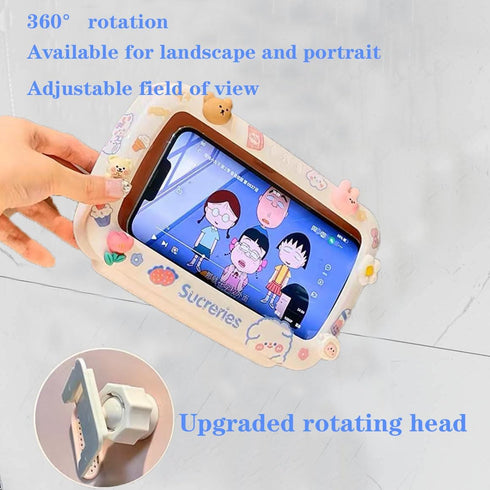 360° Shower Phone Holder Waterproof, Angle Adjustable Anti-Fog Shower Phone Case Holder for Bathroom Batheub Kitchen Wall Mirro with Random Sticke...