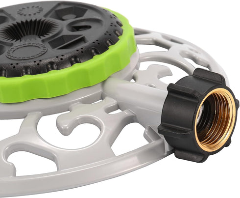 Turret Pattern Sprinkler, 8-Pattern Stationary Water Sprinkler on Metal Decorative Base for Watering Small and Large Yards, Lawns, Garden or Odd S...