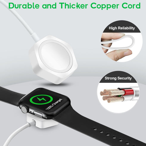 Short Watch Charger Compatible with Apple Watch Charger, USB A Cord Wireless Charging Compatible for iWatch 9/8/7/6/SE/5/4/3/2 (3.3ft/40inch/100cm...