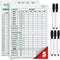 SWOOC Games - 5 Big Dry Erase Yardzee & Farkle Score Cards with 5 Markers (11.5in x 8in) | Large Laminated Reusable Pads & Pens for Giant Dice Gam...