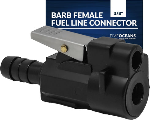 Five Oceans 3/8-Inch Barb Female Fuel Line Quick Connector for Yamaha/Mercury Outboard Connections and Mercury Fuel Tank Side, Replaces Part 22-13...