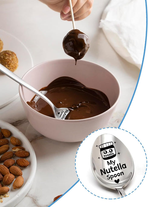 My Nutella Spoon - Funny Engraved Stainless Steel Nutella Spoons Dessert Spoon, Ice Cream Spoon Nutella Spoon Gifts for Women, Men, Nutella Lovers...