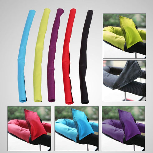 Baby Pushchair Stroller Handle Bar Cover, 5 Colors Waterproof Removable Infant Dust Proof Toddler Pram Bumper Bar Fabric Handle Sleeve, Stroller A...
