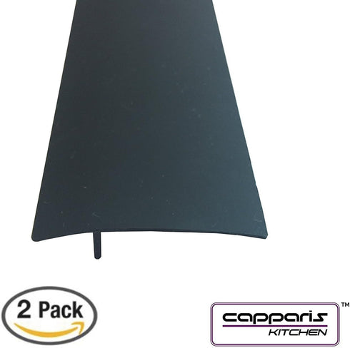 Capparis Kitchen Silicone Stove Counter Gap Cover, Easy Clean Heat Resistant Wide & Long Gap Filler, Seals Spills Between Counter, Stovetop, Oven, Washer & Dryer, Set of 2 (25 Inches, Black)