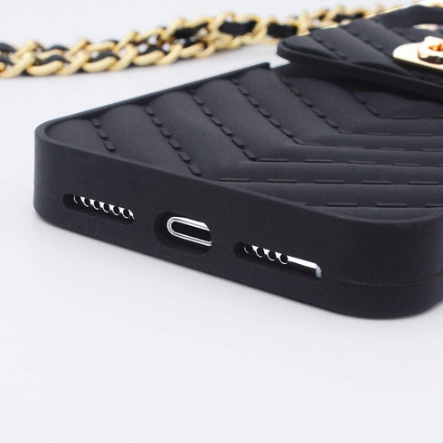 LUVI Compatible with iPhone 12 Mini Wallet Case with Crossbody Strap Lanyard Neck Strap Credit Card Holder with Purse Handbag Shoulder Strap Silic...