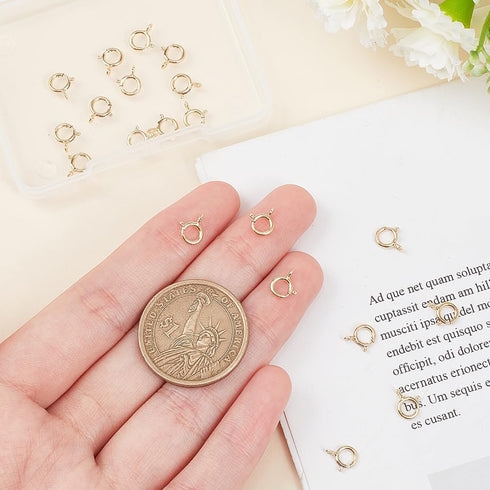 BENECREAT 20 PCS 14K Gold Filled Spring Ring Clasps for Necklace Bracelet Jewelry DIY Making (8mm x 6mm x 1mm)...