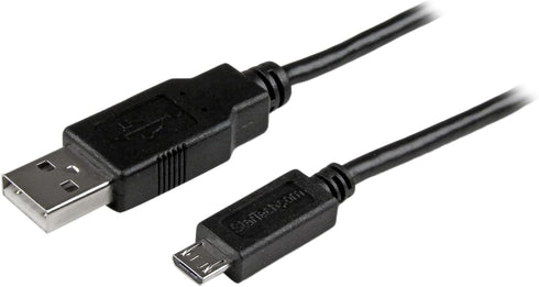 StarTech.com 3 ft Mobile Charge Sync USB to Slim Micro USB Cable - Phones & Tablets - A to Micro B M/M - Thin Micro USB Charging Cable (USBAUB3BK)...