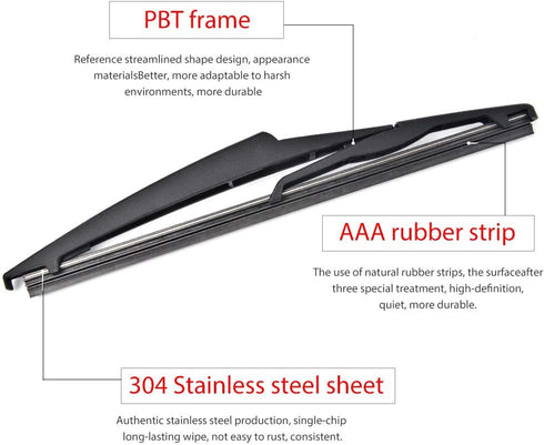 OTUAYAUTO 85242-42040 Rear Windshield Wiper Arm Blade Set - Replacement for Toyota RAV4 2013-2018, Jeep Compass 2017-2023...