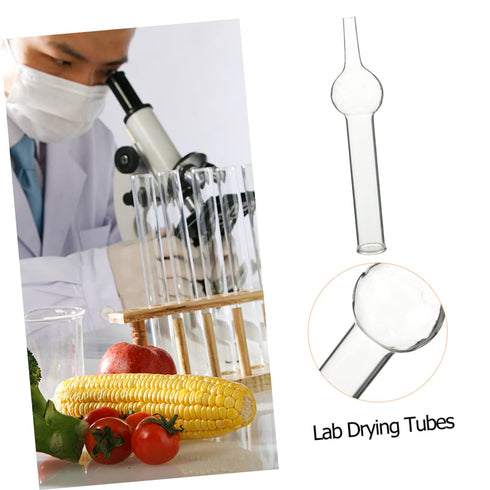 5pcs Chemical Experiment Equipment Chemistry Air Drying Tube Science Tubes Empty Refillable Tubes Small Test Tube Straight Drying Tube Single Ball...