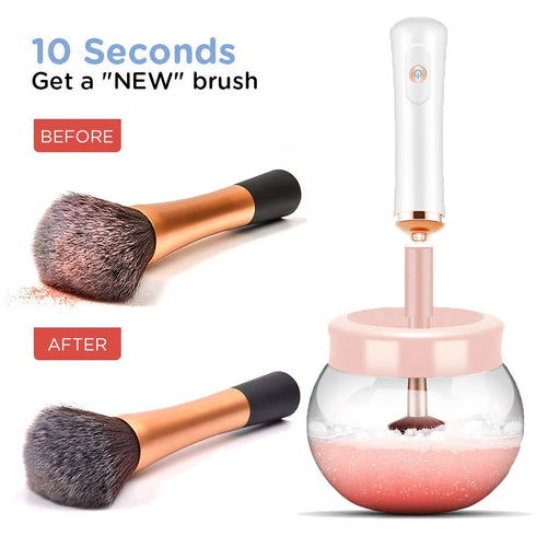 Makeup Brush Cleaner and Dryer Machine, YOYEWA Electric Cosmetic Automatic Brush Spinner with 8 Size Rubber Collars, Wash and Dry in Seconds, Deep...