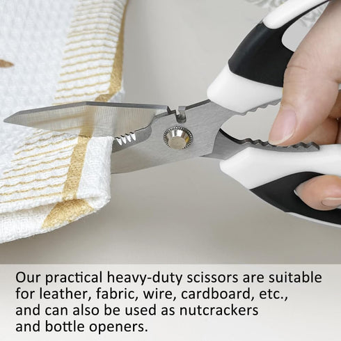 Utility Scissors Heavy Duty, Heavy duty Shears Stainless Steel Blades with Protective Case, Multipurpose Scissors for Cutting Cardboard, Fabric, C...