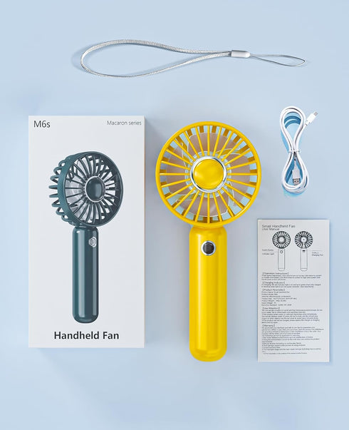 Mini HandHeld Portable Fan, Small Personal Battery Operated Fan Lash Fan Quiet usb Rechargeable 3 Speed Adjustable for Outside Travel Patios Indoo...
