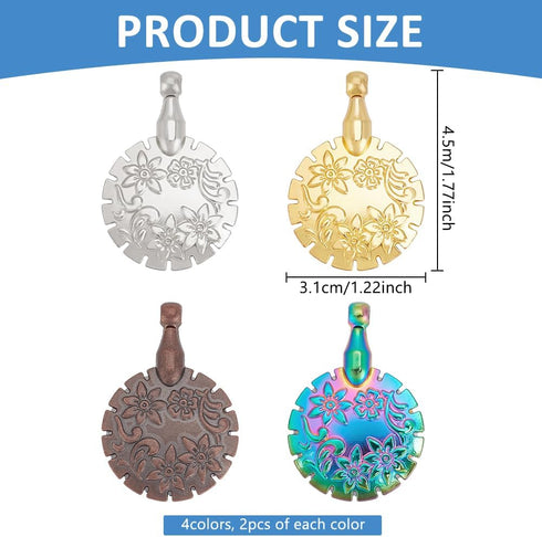 8Pcs Yarn Thread Cutter Pendants Round Portable Yarn Cutter Tool 4 Colors Metal Round Thread Cutter Pendant Thread Floss Cutting Tools for DIY Sew...