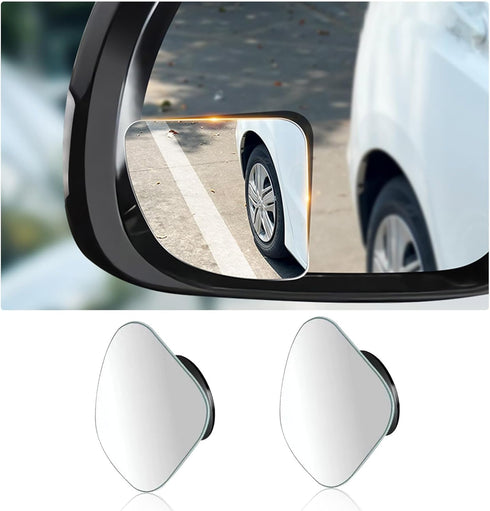 2 PCS Car Blind Spot Mirrors, Frameless HD Glass Convex Rear View Mirror, Wide Angle Blind Spot with Adjustable Stick, Universal Vehicle Exterior ...