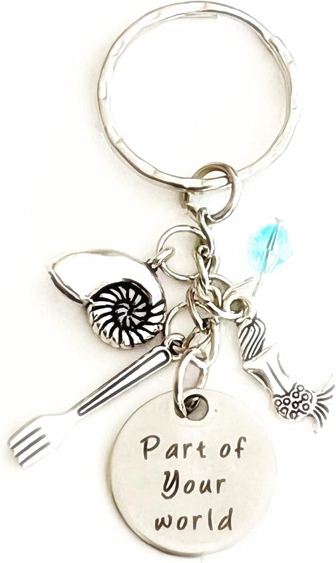 Part of Your World Gift for a Princess Little Mermaid Accessories Ariel Silver Charm Keychain I Merchandise for Women...