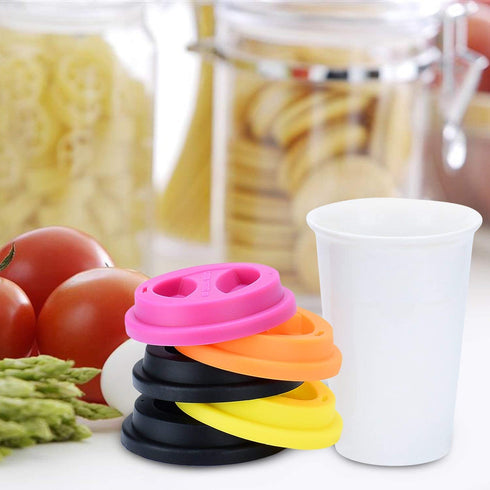Coffee Mug Lids, KSENDALO Thicker Eco Reusable Silicone Travel Mug Lids(3.15"Inner Diameter,3.43"Outer Diameter), Silicone Cup Cover Set,Mix-color...