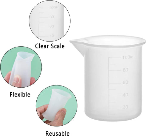 Gartful 100ml Resin Measuring Cups, 9PCS 3 oz Graduated Silicone Resin Mixing Cups, Reusable Stir and Pour Tools for Epoxy Resin, Jewelry Casting ...