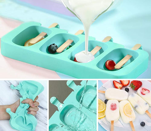 Popsicles Molds, Ozera 2 Pack Homemade Cake Pop Molds, Reusable Silicone Ice Pop Cream/ Cakesicle Maker Molds...