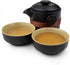 Travel Set KungFu Tea Black 200ml Pot Cups with Black Portable Packaging Bag...