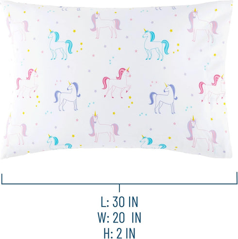 Wildkin 100% Cotton Kids Pillowcase – Soft, Breathable & Standard Size (20x30) - Unicorn...