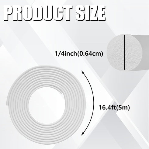 Backer Rod 1/4 Inch, EPDM Rubber Foam Caulk Saver 16.4' White Weather Strip Seal for Concrete Joints, Wall Cracks, Driveway and Joint Fillers....