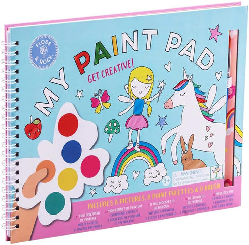Floss & Rock Rainbow Fairy Kids My Painting Pad Set with 8 Pictures, 8 Paint Pallets and A Brush...