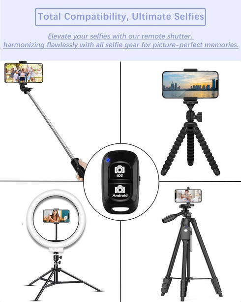 Wireless Remote for iPhone Camera for iPhone & Android, Bluetooth Remote Capture Perfect Moments Hands-Free with This Selfie Clicker for Photos & ...