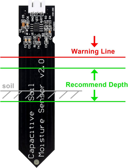 12PCS Capacitive Soil Moisture Sensor Module for Arduino 3.3-5.5V 3-Pin Corrosion Resistant W/Gravity Soil Humidity Detection Gravity Sensor Garde...