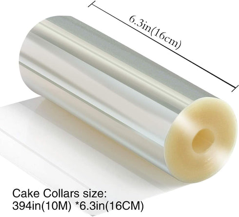 Picowe Cake Collars 6.3 x 394inch, Acetate Rolls, Clear Cake Strips, Transparent Cake Rolls, Mousse Cake Acetate Sheets for Chocolate Mousse Bakin...