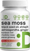 Irish Sea Moss 7000mg Per Serving, 240 Veggie Capsules – 14 Superfood Complex – 3000mg Black Seed Oil, 2000mg Ashwagandha, 600mg Ginger, 5000mg Sh...