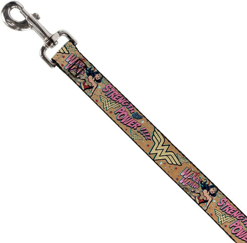 Dog Leash Wonder Woman Strength Power 4 Feet Long 1.0 Inch Wide...