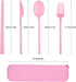 Camping Utensil Set, Reusable Utensils Set with Case, Plastic Cutlery Set Forks Spoon Tableware Chopsticks, Portable Cutlery Set for Travel Picnic...