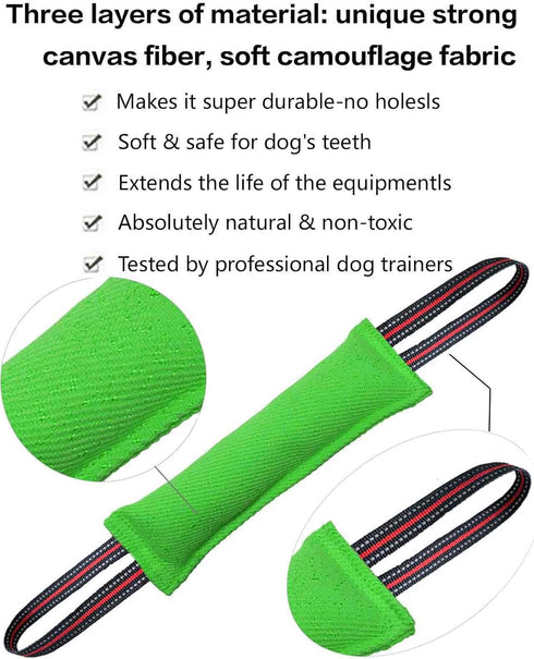 Tug Toy for Dogs with 2 Strong Red Band Handles,Durable Training Equipment Puppy to Large Dogs Interactive Toy,Best for Tug of War Pull Indestruct...