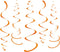WEVEN Orange Party Hanging Swirl Decorations Plastic Streamer for Ceiling, Pack of 28...