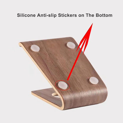 Wooden Cell Phone Stand, Universal Mobile Phone Holder Stand Non Slip Stable Desktop Phone Stand for iPhone, iPhone13,Samsung Galaxy Smartphones, ...