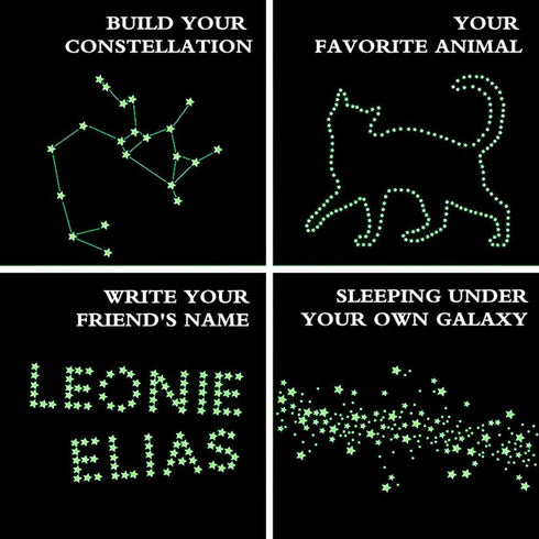 Aooyaoo Glow in The Dark Stars Wall Stickers, 3D Glowing Stars for Ceiling and Wall Decals, Perfect for Kids Bedding Room or Party Birthday Gift (...