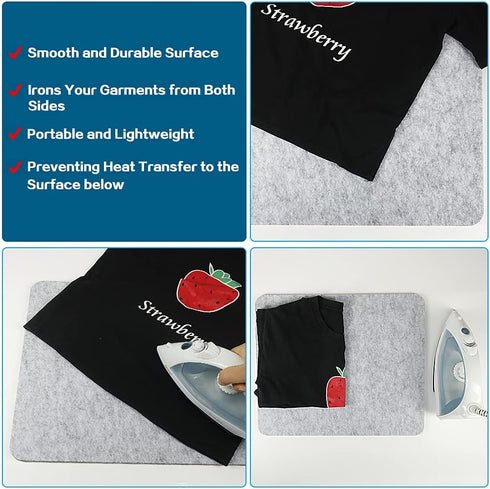 Wool Pressing Mat Portable Felted Ironing Board, 1/2 Inch Thick Retains Heat Pad for Quilting Supplies Sewing Notions DIY Crafts (17 X 13.5 Inch)...