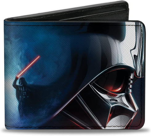Star Wars Wallet, Bifold, Obi Wan Kenobi and Darth Vader Battle Pose, Vegan Leather...