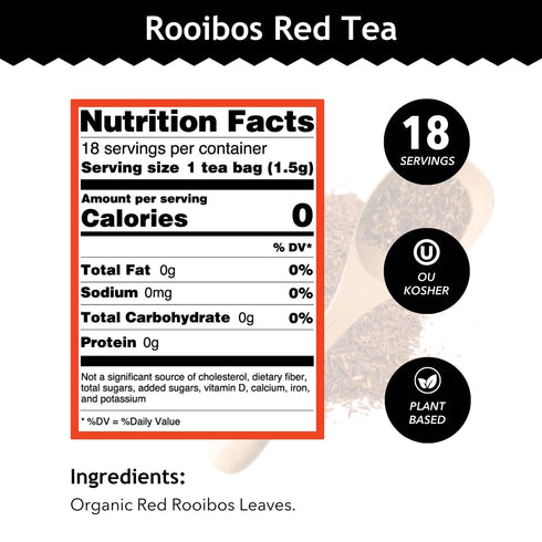 Buddha Teas - Rooibos Red Tea - Organic Herbal Tea - For Digestive Health - Rejuvenate & Support - Caffeine Free - 100% Kosher & Non-GMO - 18 Tea ...