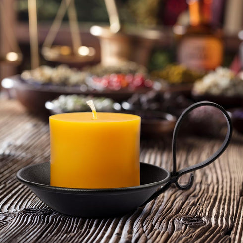 Matte Black Iron Pillar Candle Holder, with Handle, Simple Industrial Style ?Table Centerpiece Decoration....