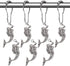Mermaid Shower Curtain Hooks Rings - Silver Shower Curtain Hangers Rust Proof Shower Hooks for Shower Curtain, Decorative Bathroom Accessories Set...