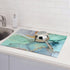Teal Marble Golden Swirls Pattern Dish Drying Mats For Kitchen Counter Microfiber Absorbent dish Mat Xl Reversible Drying Mats For Countertop 18 I...
