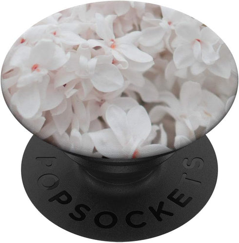Pink Lilac White Floral Flower Petal Nature Plant Garden PopSockets Grip and Stand for Phones and Tablets...