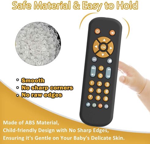Baby TV Remote Control Toy with Music Sound and Light, Realistic Toddler TV Remote Toy Early Educational Learning Toy with 3 Language Musical Toy ...