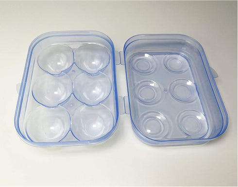 JAMOR 6 Grid Egg Storage Box Refrigerator Crisper Egg Protection Box Portable Egg Carriage Container For Camping Picnic Essential (Blue)...